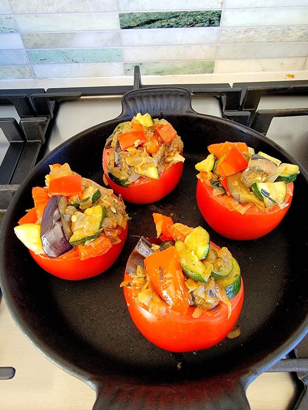 Ratatouille-stuffed Tomatoes