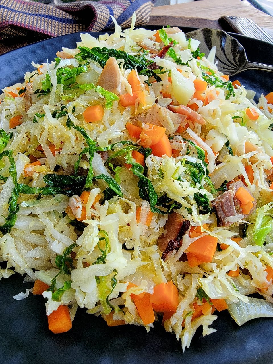 Savoy Cabbage with Bacon & Apple