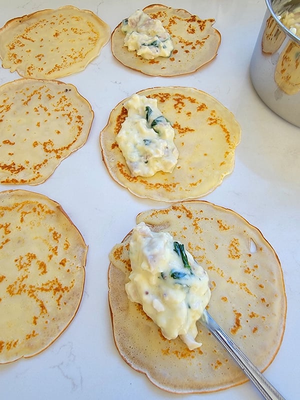 Chicken & Spinach Crêpes