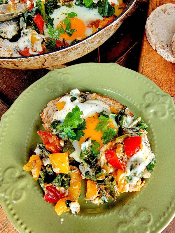 Eggs with Peppers & Spinach