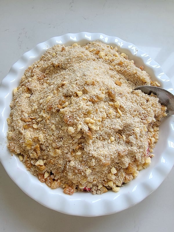 Nutty Rhubarb Crumble
