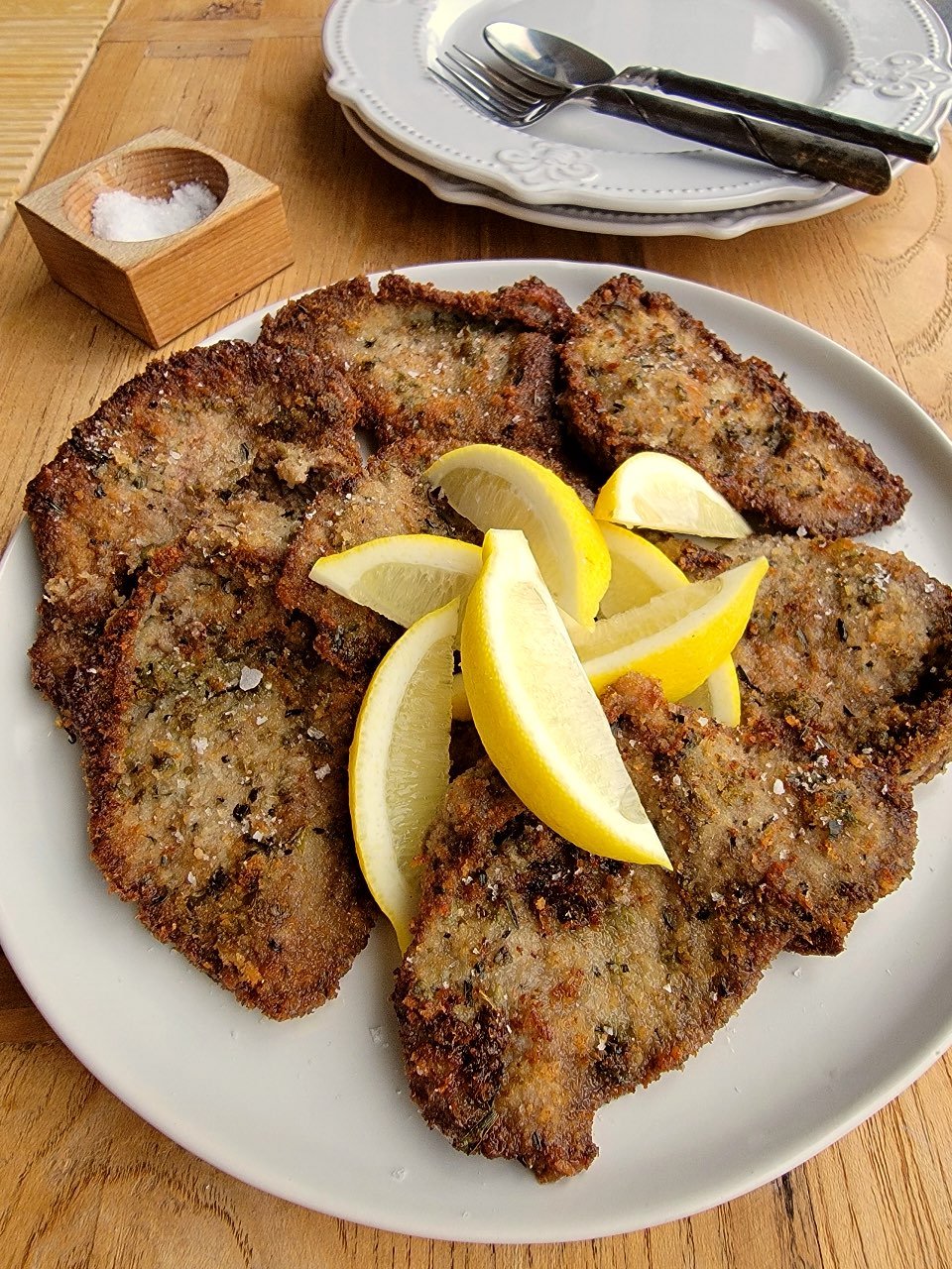 Schnitzel with Caper Crumb