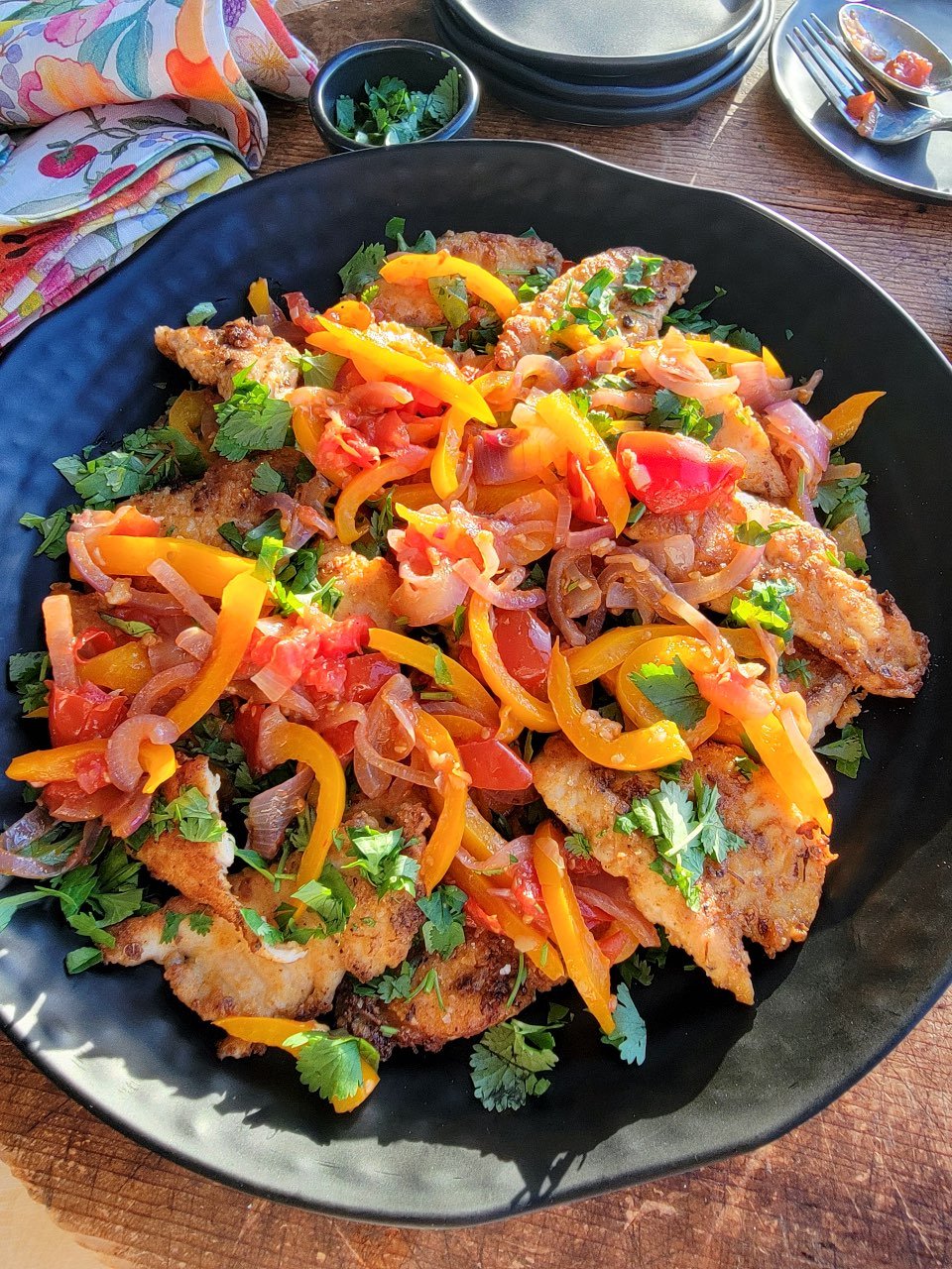 Fish Fillets in Chunky Pepper Sauce
