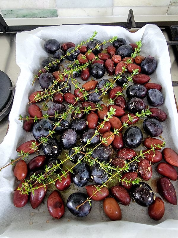 Roasted Red Grapes & Kalamata Olives