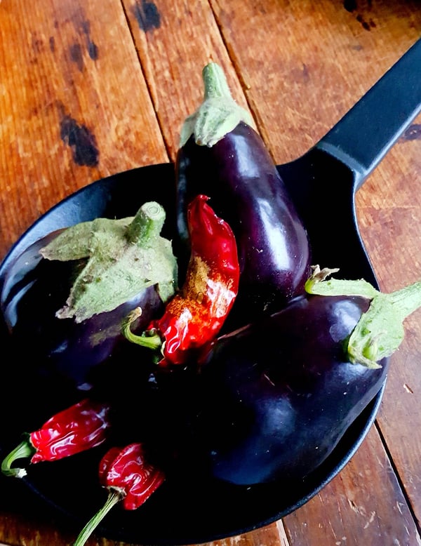 Eggplants & chillies