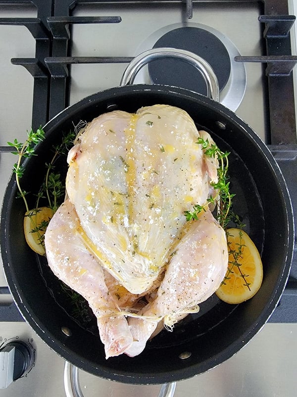 Roast Chicken with Verjuice & Grapes