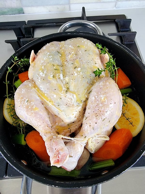 Roast Chicken with Verjuice & Grapes