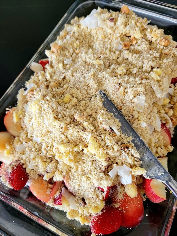 Strawberry & White Nectarine Crumble