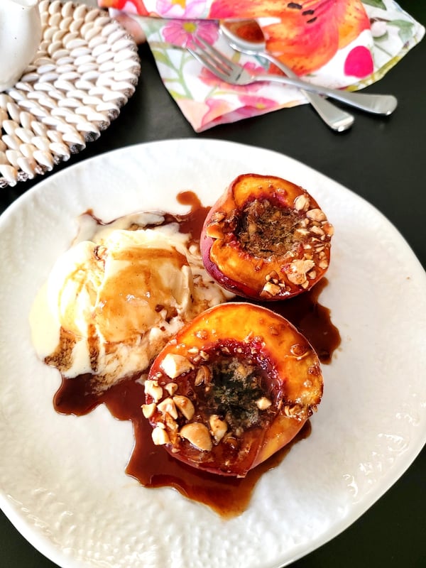 Baked Peaches with Pedro Ximenez Sherry