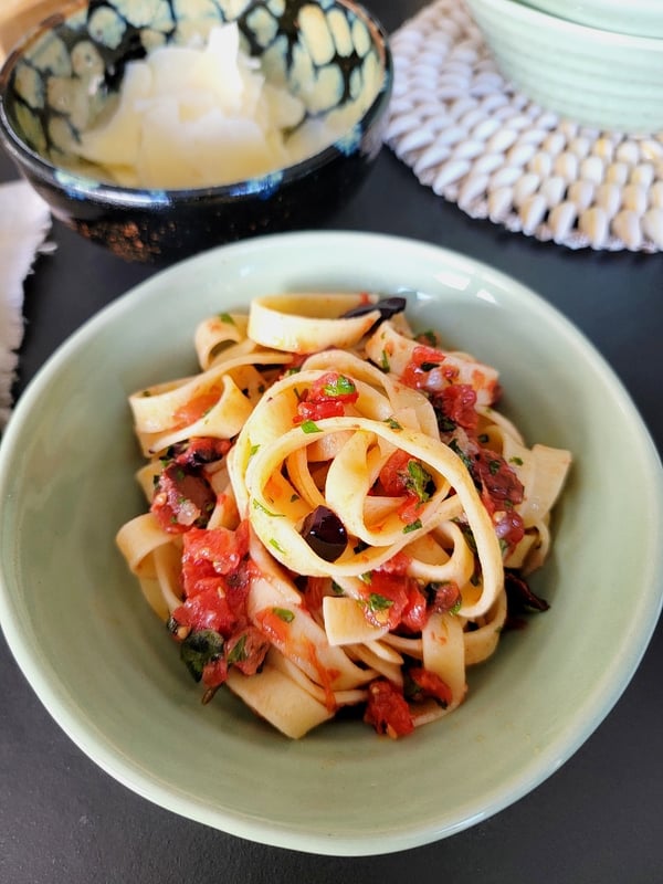 Tagliatelle with Fresh Tomato Sauce