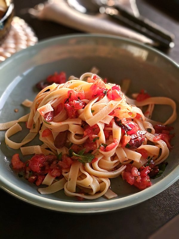 Tagliatelle with Fresh Tomato Sauce