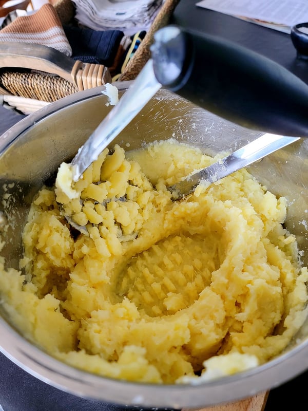Mashed potatoes and parsnips.
