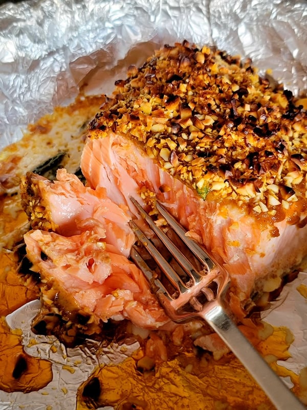 Salmon Steaks with Lime & Peanut Crust