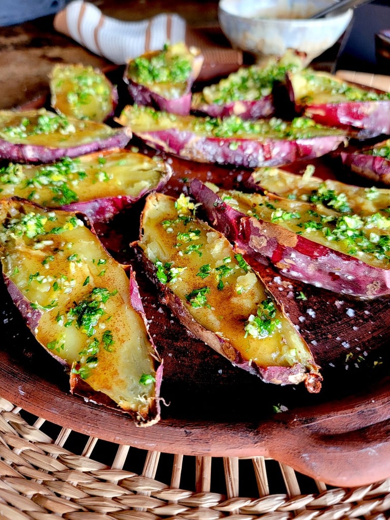 Baked Kumara with Burnt Butter & Gremolata