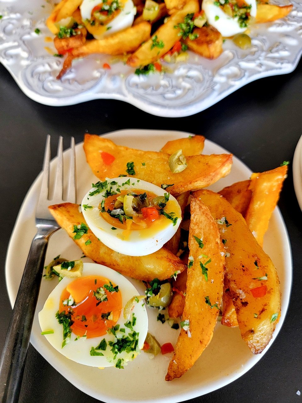 Spanish Paprika Fries with Eggs & Olives