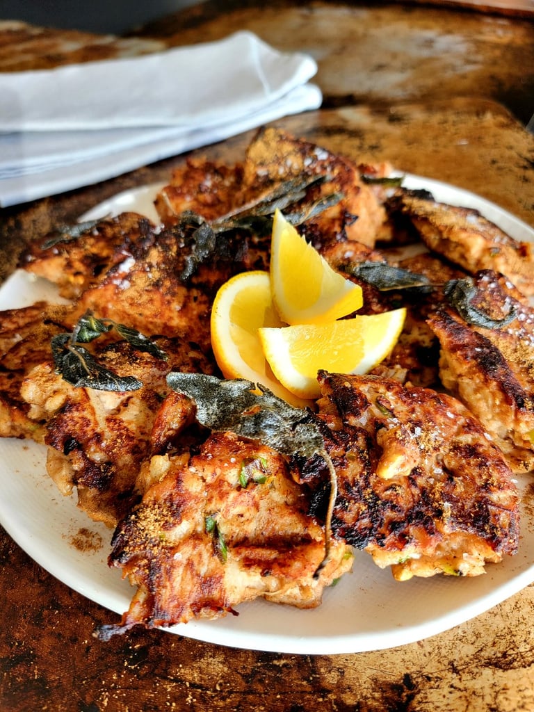 Parsnip & walnut Fritters