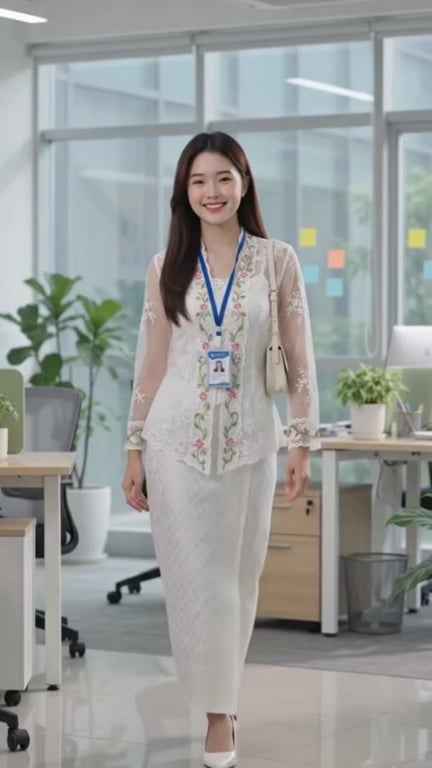 Office chic in a Kebaya. * Shop the link below! #Kebaya #OfficeOutfit #OOTD #MinimalistStyle #FashionFinds