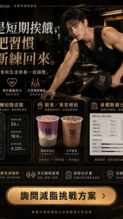 不會用器材，也可以來。 第一次健身有人帶，比自己硬撐更安心。 從基礎開始，教練一步步帶你掌握器材使用，安全第一。我們提供新手友善指導與客製化建議，依你的目標與節奏，打造專屬訓練計畫。 預約第一次體驗 ➡️10491臺北市中山區集英里撫順街35之2號