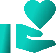 Cyan Hand Offering Love Icon