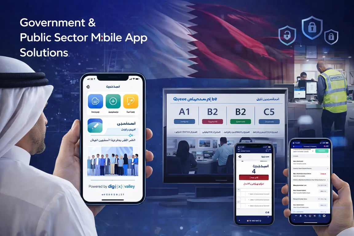Government & public sector mobile app solutions in Qatar by Digixvalley
