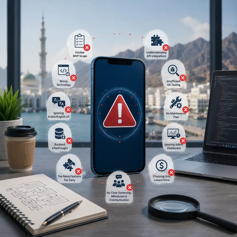 Mobile app development risks to avoid before building an app in Muscat