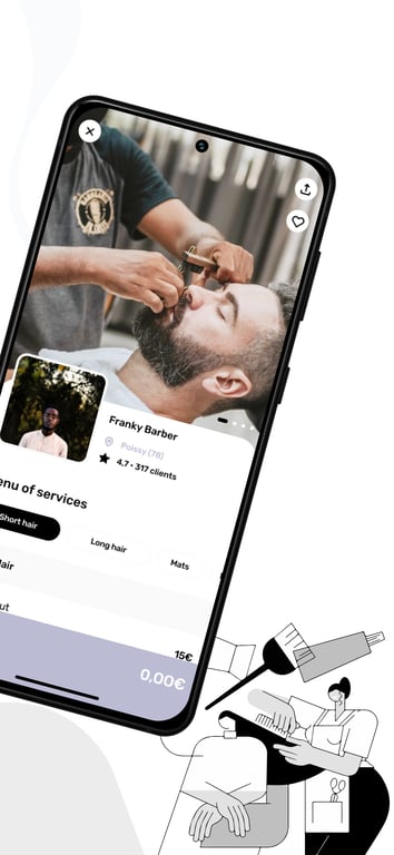 TakeHair payment workflow screen for beauty service bookings