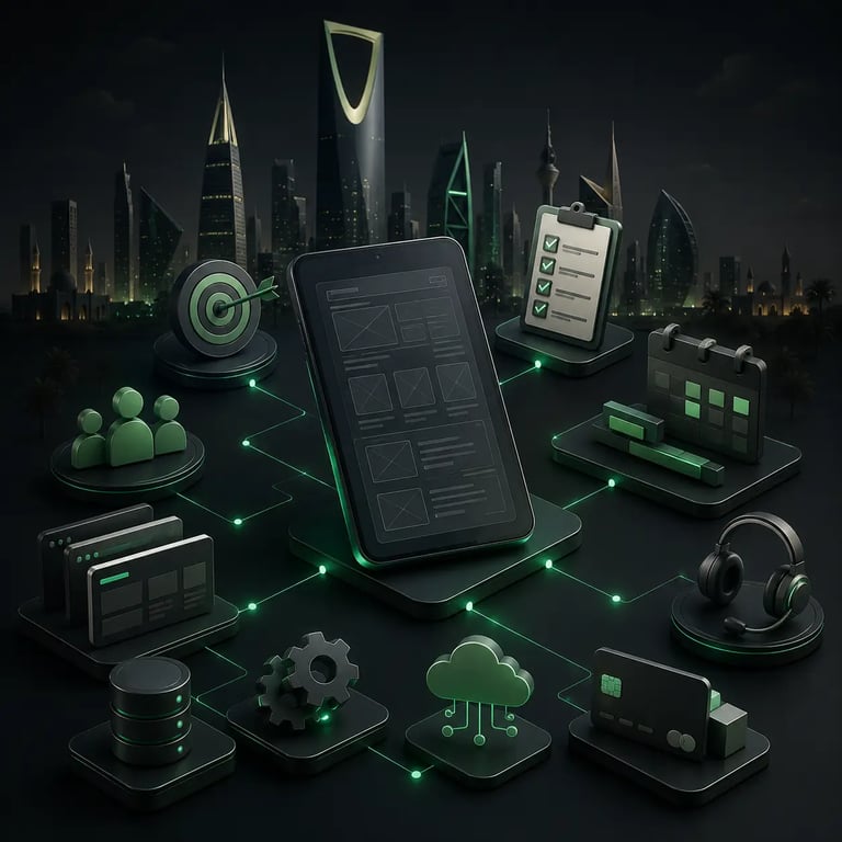 Mobile app project estimation and requirements planning in Saudi Arabia