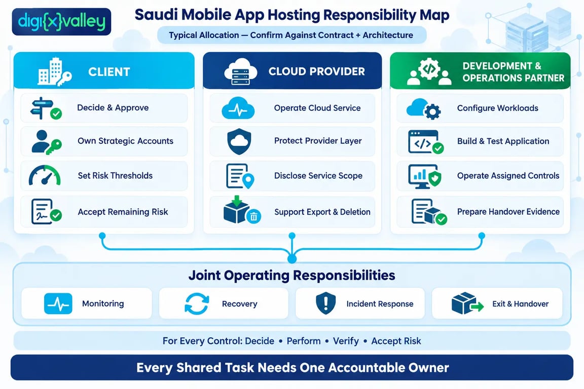 Saudi mobile app hosting responsibility map