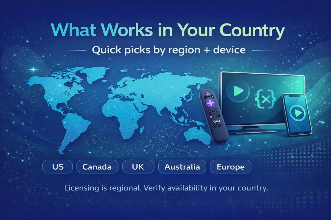 Country and device guide for Hurawatch alternatives with regional picks and reminder to verify availability in your country