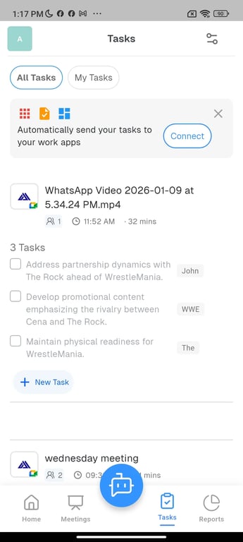 Acumeet AI meeting bot interface for automated meeting assistance
