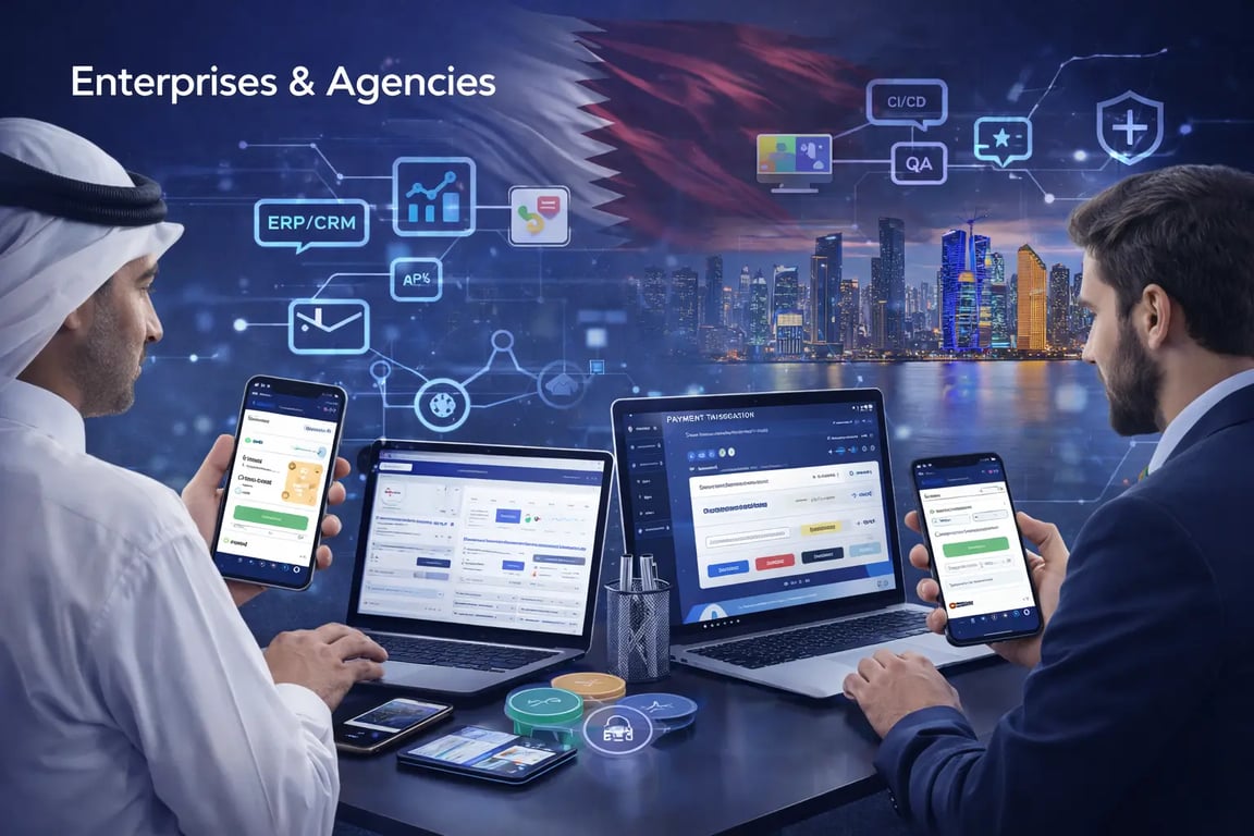 Digixvalley builds enterprise iOS and Android apps in Qatar with ERP/CRM, payments, analytics, and secure API integrations.