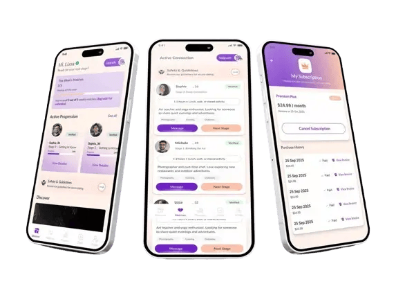 You’re Up Dating matrimonial matchmaking app shown on mobile screens