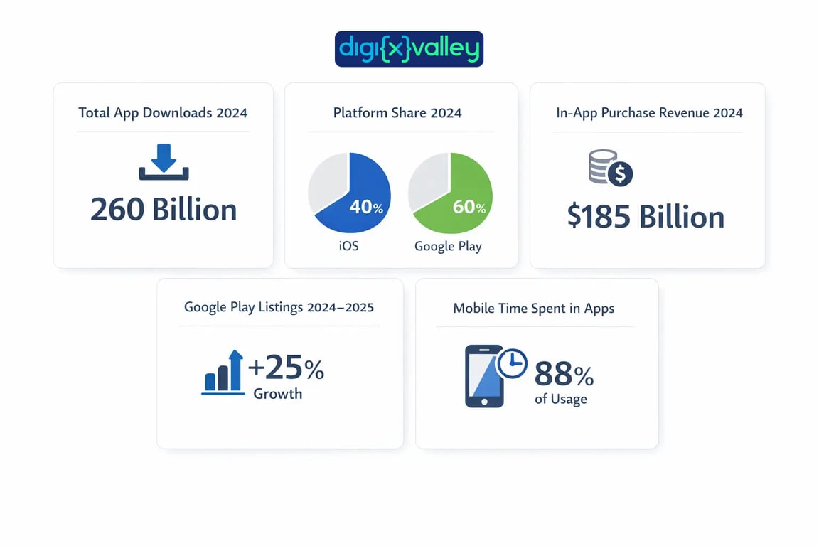 Five key mobile app download and usage statistics (2024–2025) for business planning