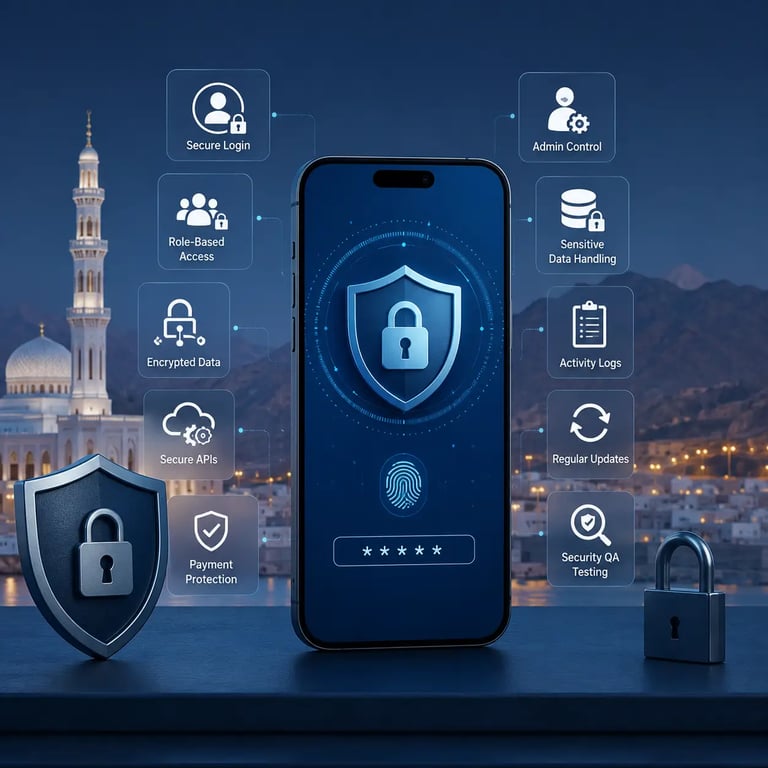 Mobile app security and data handling for Muscat businesses