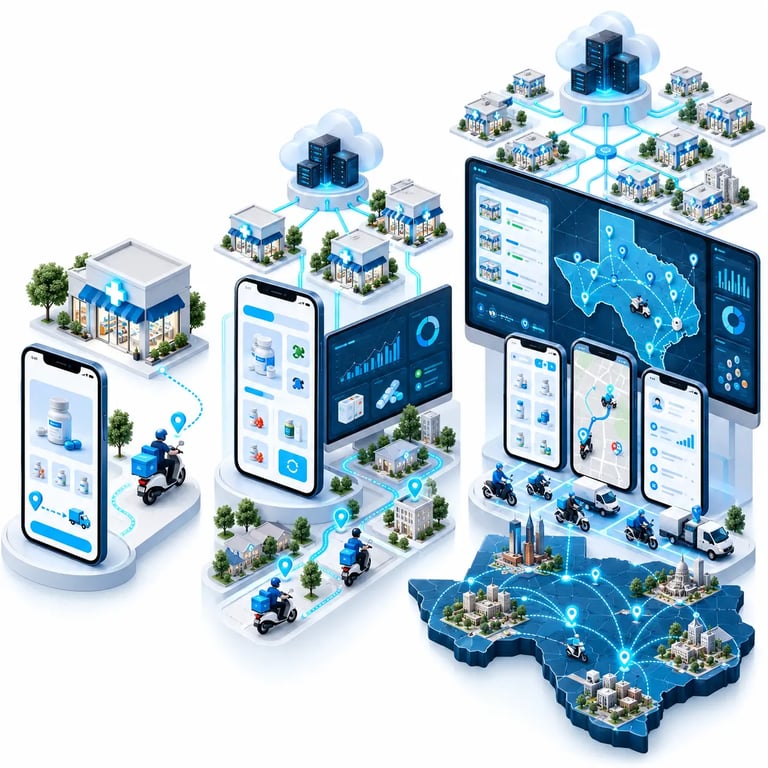 Medicine delivery app roadmap from a single-pharmacy MVP to a scalable multi-pharmacy platform.