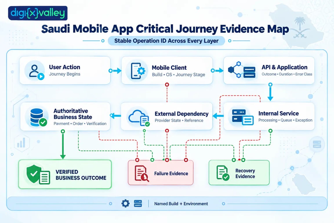 Saudi mobile app critical journey evidence map
