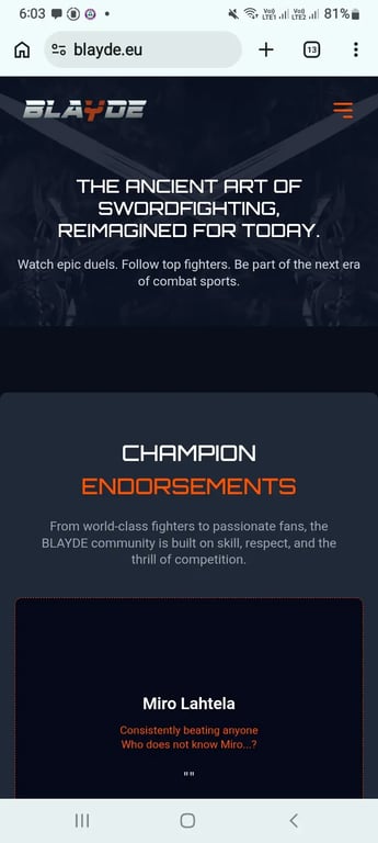 Blayde.eu HEMA and combat sports