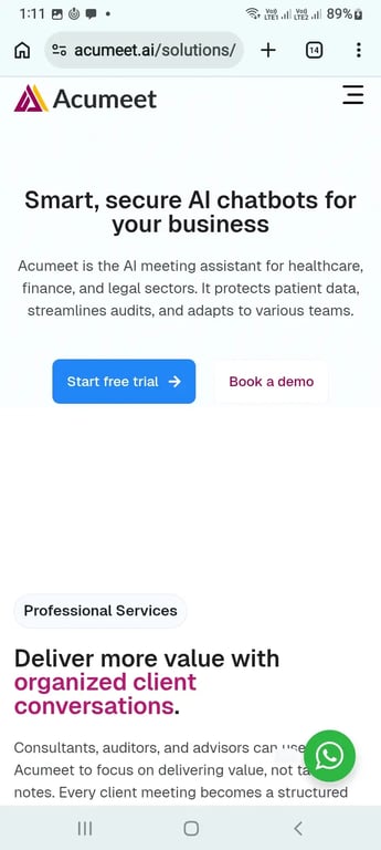 Acumeet meeting analytics dashboard showing productivity and collaboration insights