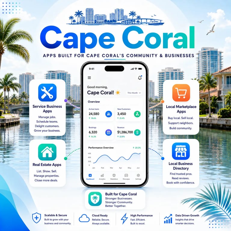 Service business apps, real estate apps Cape Coral