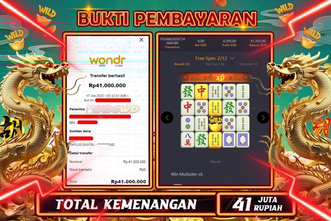 INDOWD JACKPOT SLOT MAHJONG WAYS 2 Rp41.000.000,- LUNAS