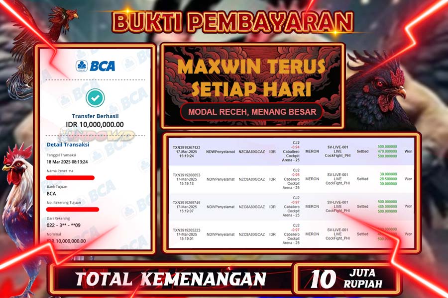 INDOWD JACKPOT SV388 WALA MERON Rp.10.000.000,- LUNAS