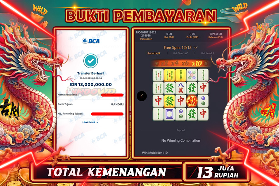 INDOWD JACKPOT SLOT MAHJONG WAYS 2 Rp13.000.000,- LUNAS