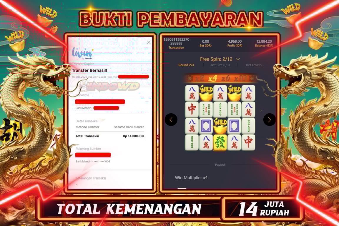 INDOWD JACKPOT SLOT MAHJONG WAYS 2 Rp.14.000.000,- LUNAS