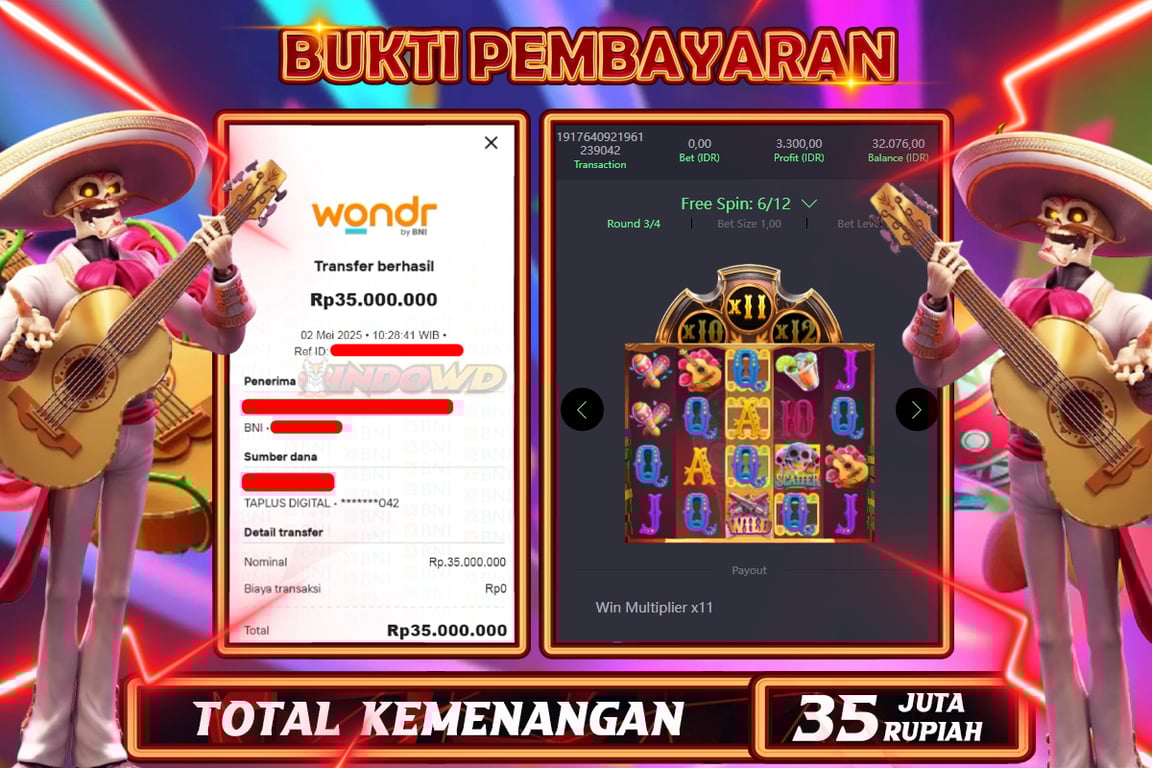 INDOWD JACKPOT SLOT WILD BOUNTY Rp35.000.000,- LUNAS