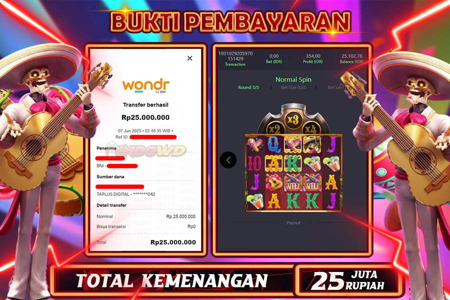 INDOWD JACKPOT SLOT WILD BANDITO Rp25.000.000,- LUNAS