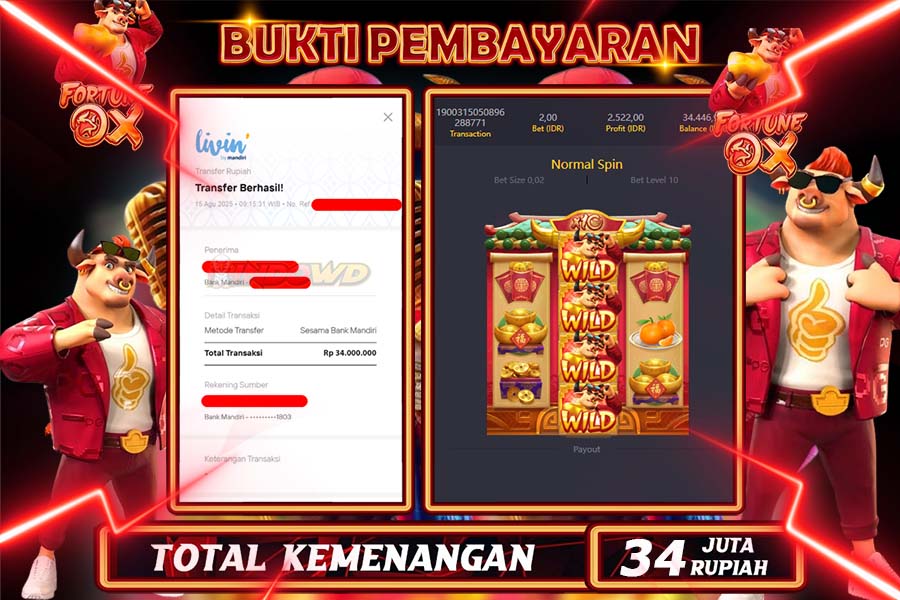 INDOWD JACKPOT SLOT FORTUNE FOX  Rp34.000.000,- LUNAS