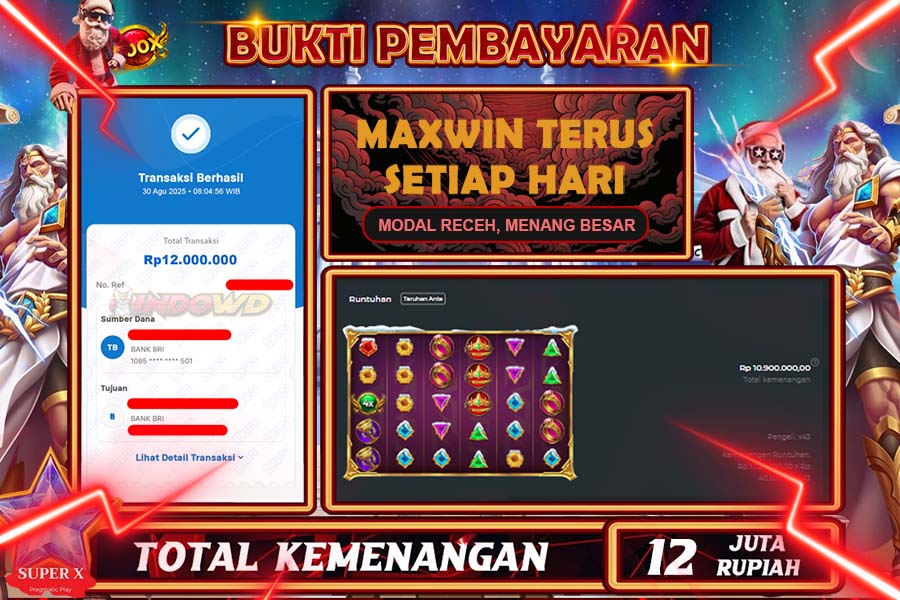 INDOWD JACKPOT SLOT GATES OF OLYMPUS NATAL Rp12.000.000,- LUNAS