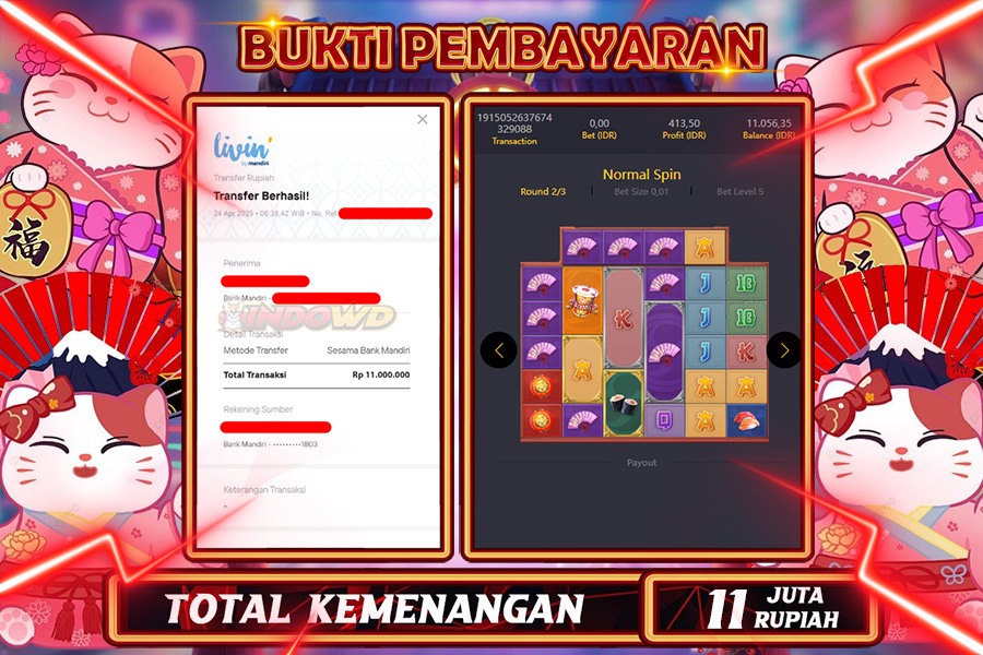 INDOWD JACKPOT SLOT LUCKY NEKO Rp11.000.000,- LUNAS