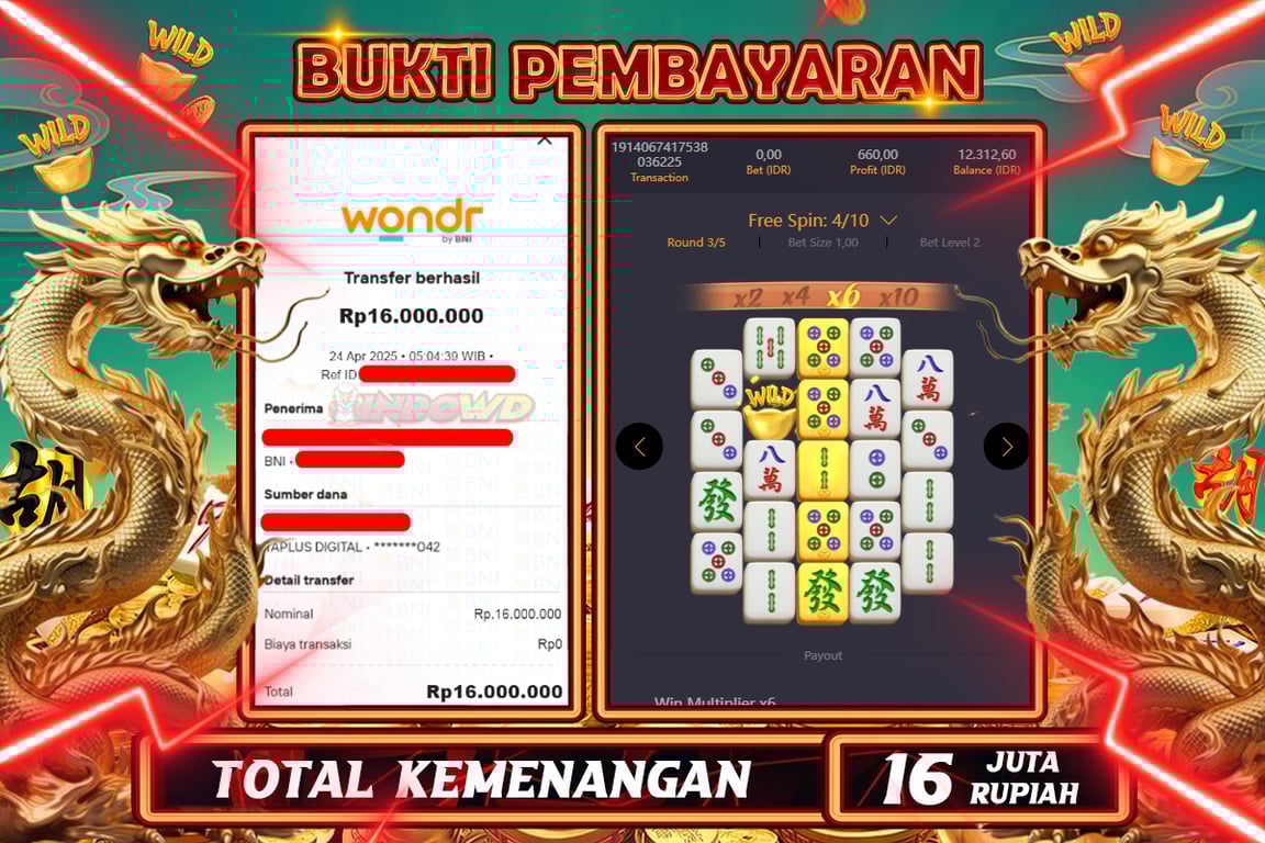 INDOWD JACKPOT SLOT MAHJONG WAYS 2 Rp16.000.000,- LUNAS