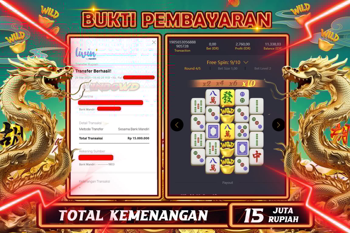 INDOWD JACKPOT SLOT MAHJONG WAYS 2 Rp15.000.000,- LUNAS